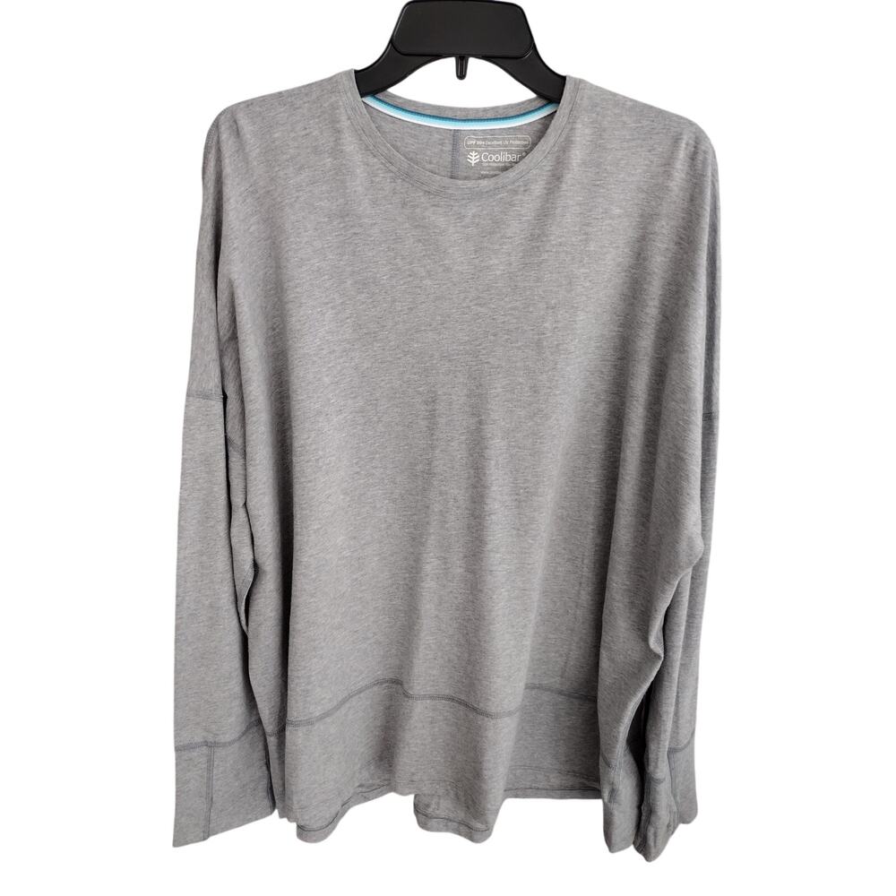 Coolibar Heathered Gray LumaLeo UPF 50+ Long-Slv T-Shirt Thumbholes Women XXL